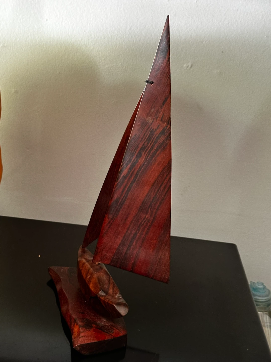 Vintage Cocobolo Wood Sailboat Sculpture 11.25” - photo 3