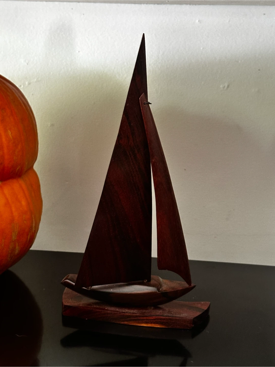 Vintage Cocobolo Wood Sailboat Sculpture 11.25” - photo 4