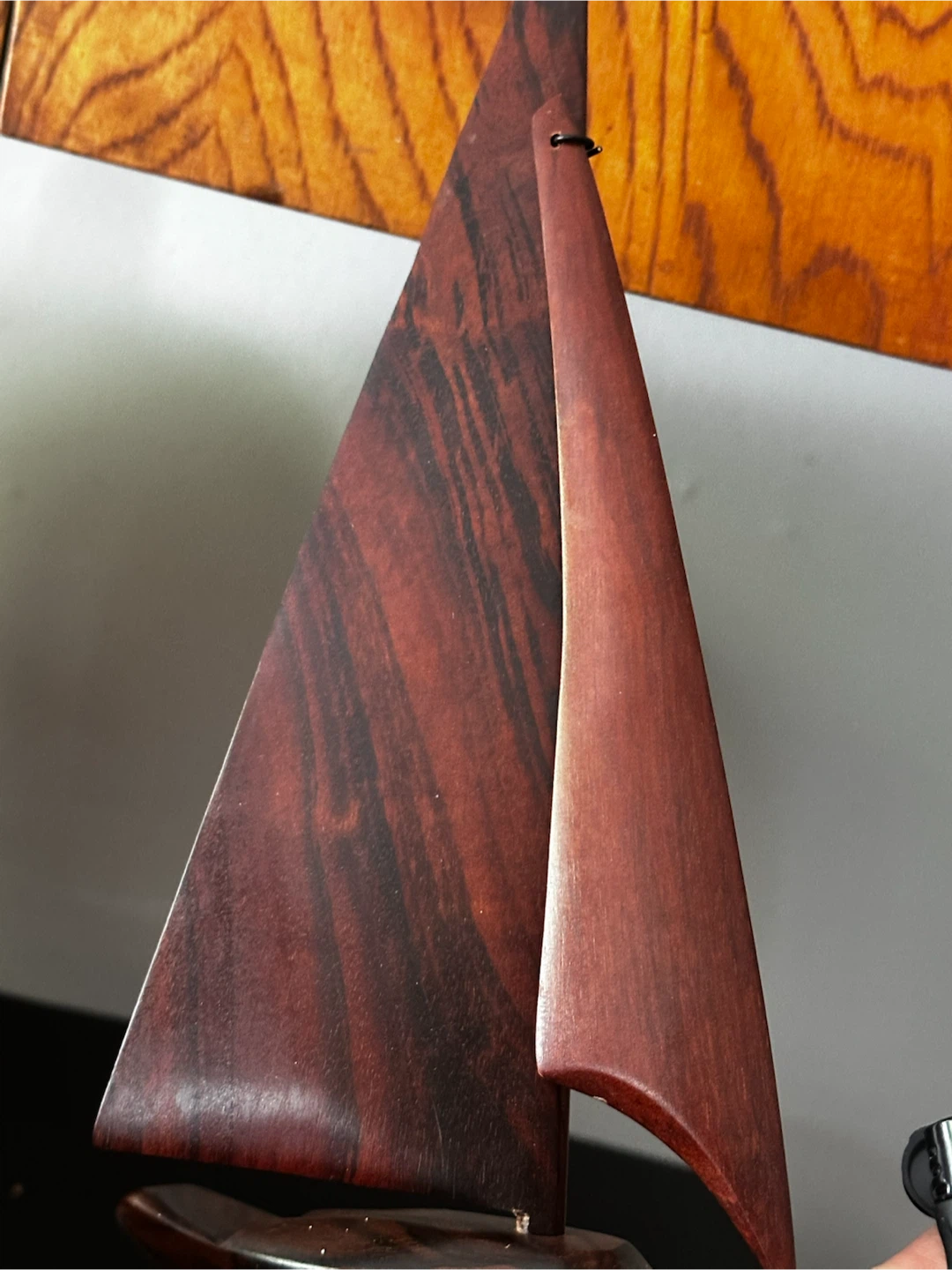 Vintage Cocobolo Wood Sailboat Sculpture 11.25” - photo 5