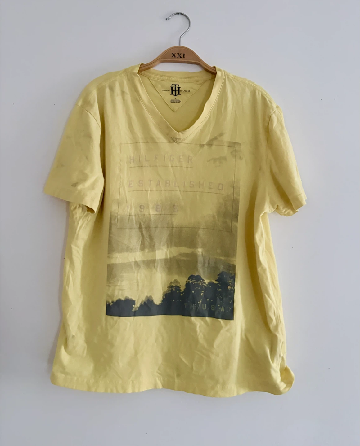 Tommy Hilfiger Yellow V-Neck T-Shirt