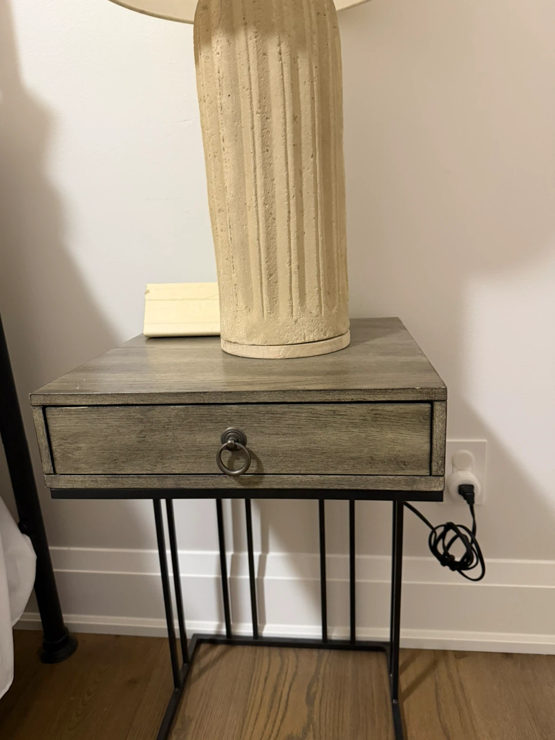 Nightstand with built in electrical outlet - photo 5