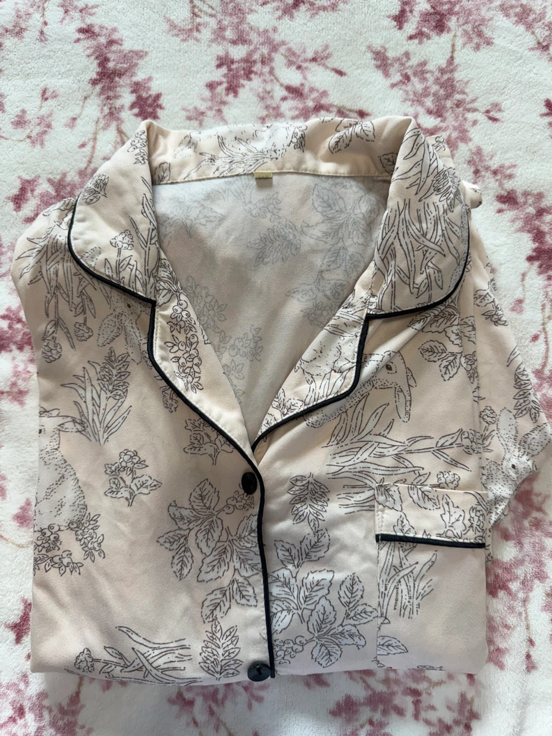 Cream Rabbit Print Pyjama