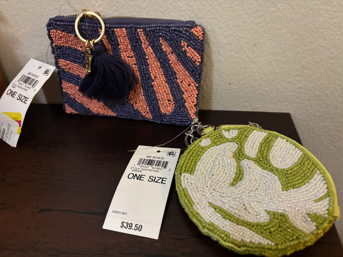 CLEARANCE-Two Beaded Pouches One Size