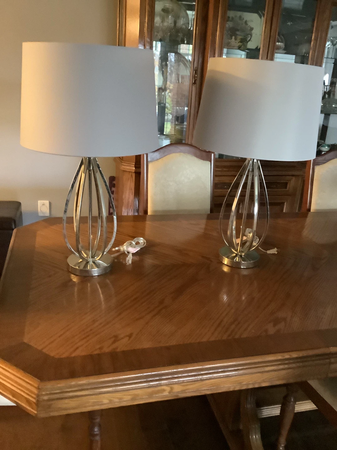 Set of Two Metal Table Lamps