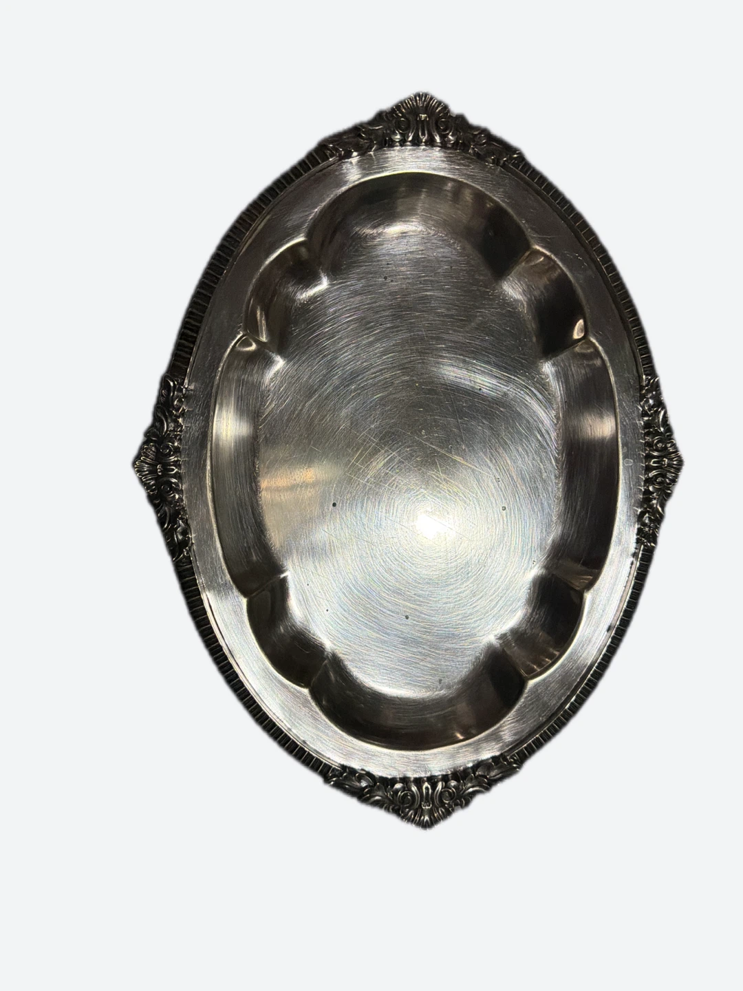 Vintage Oval Silver-Plated Serving Tray