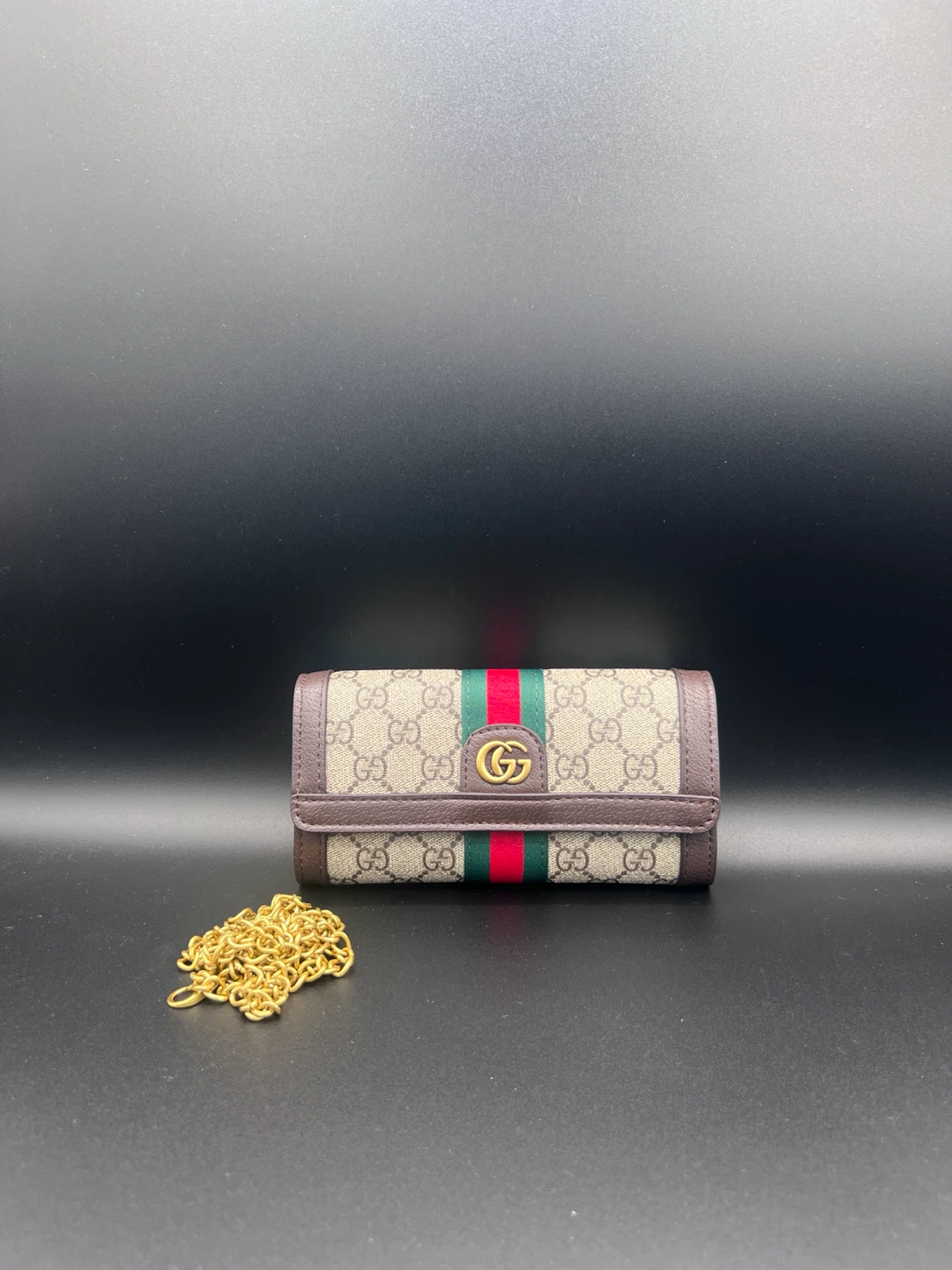 Gucci Ophidia GG Supreme Wallet on a chain