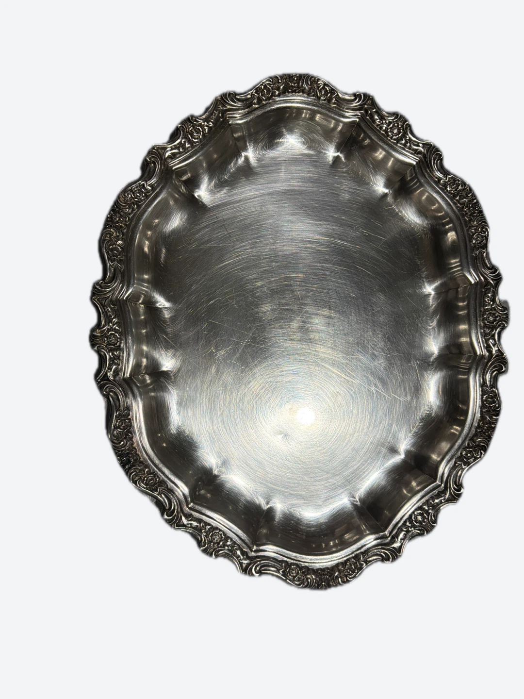 Vintage Silver Plated Oval Serving Tray