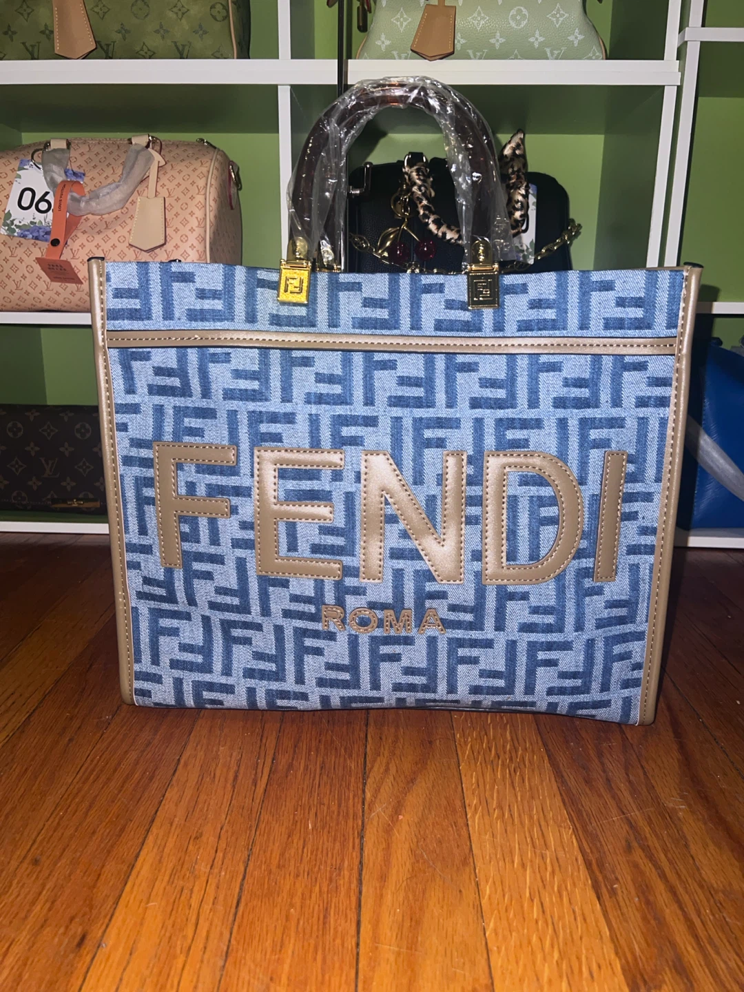 Fendi Sunshine Tote Denim Bag