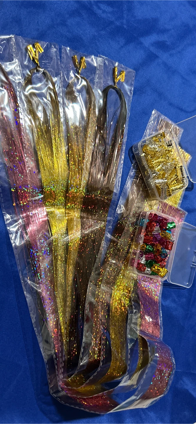 Hair Tinsel Extensions Kit with Accessories