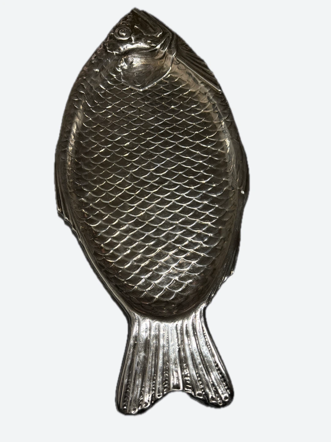 Vintage Silver Tone Fish Shaped Platter