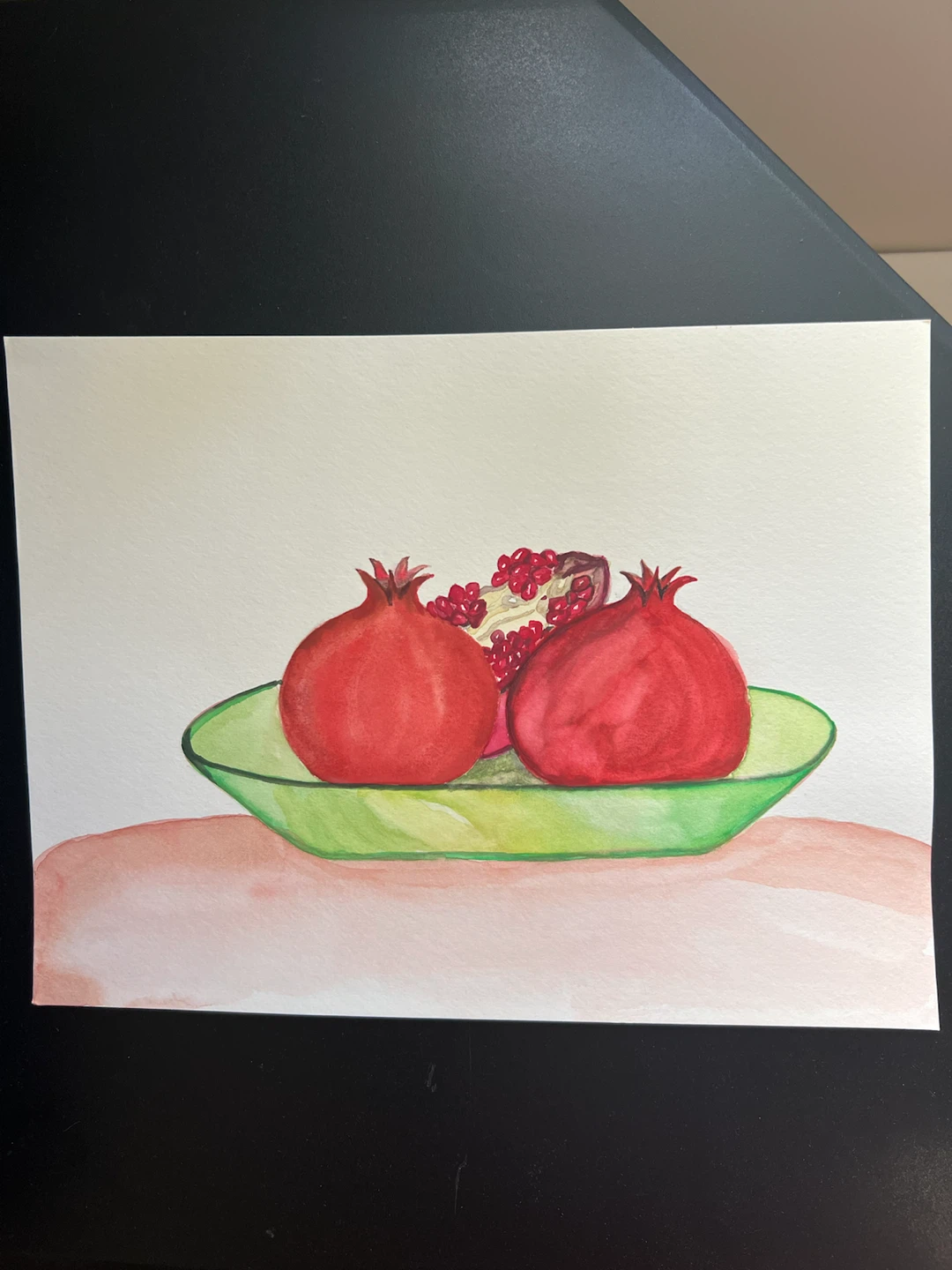 Original Hand-Painted Pomegranate Watercolour Art
