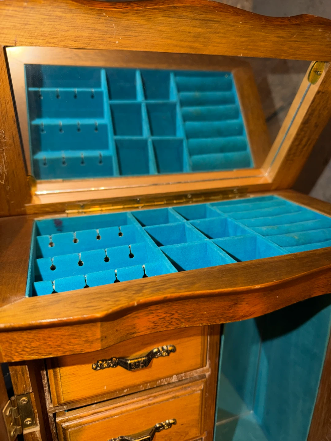 Wooden Jewelry Armoire with Mirror - photo 4