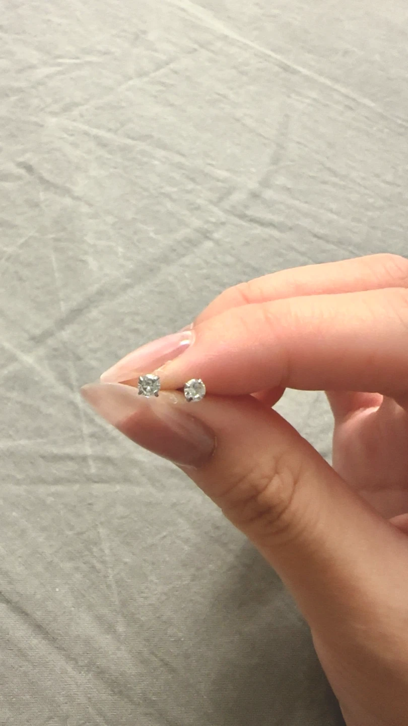Small Clear Gem Stud Earrings (White color only ) - photo 2