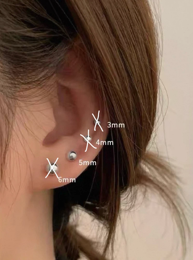 5mm Silver Ball Stud Earrings