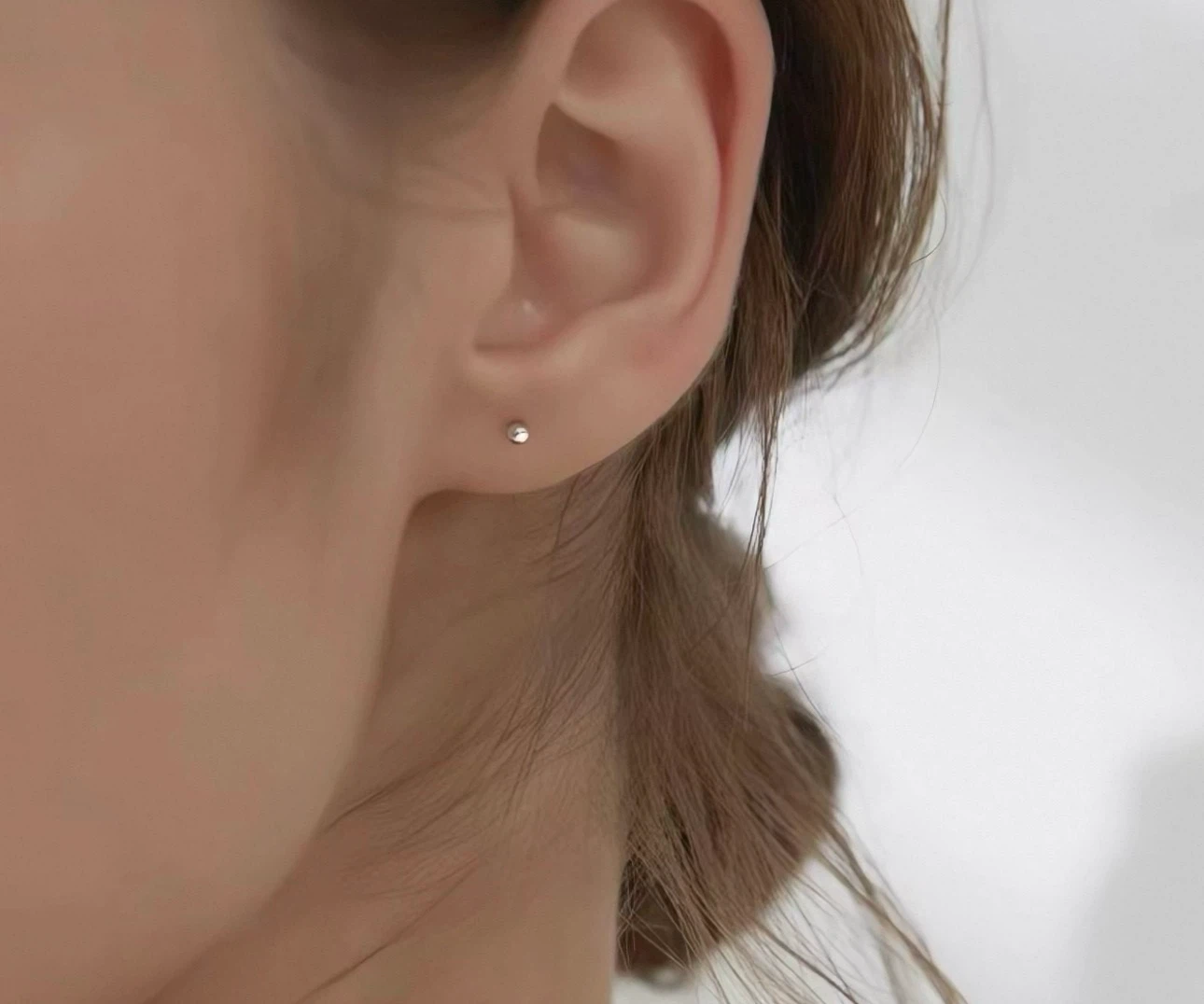 Minimalist Silver Ball Stud Earrings