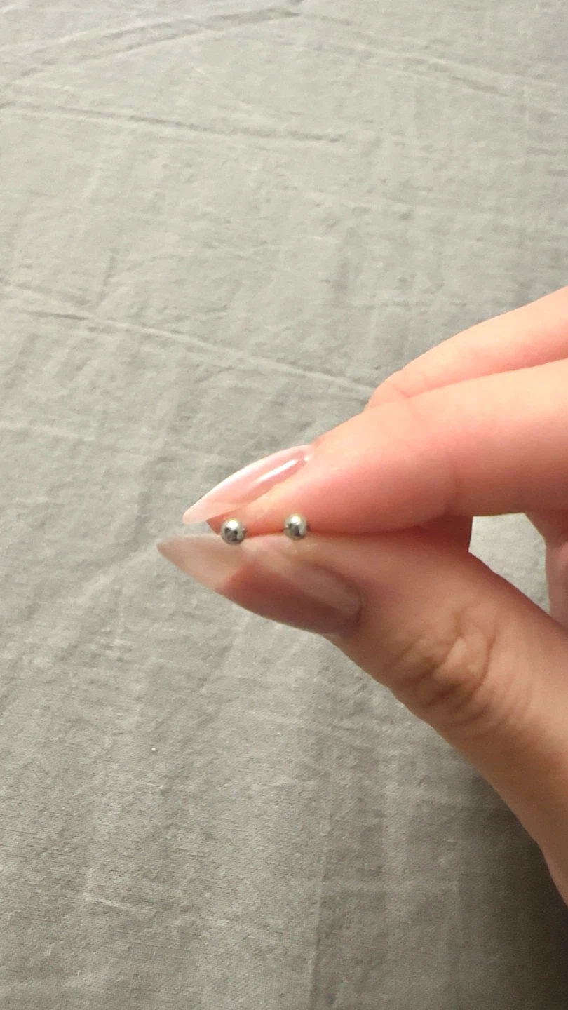 Minimalist Silver Ball Stud Earrings - photo 2
