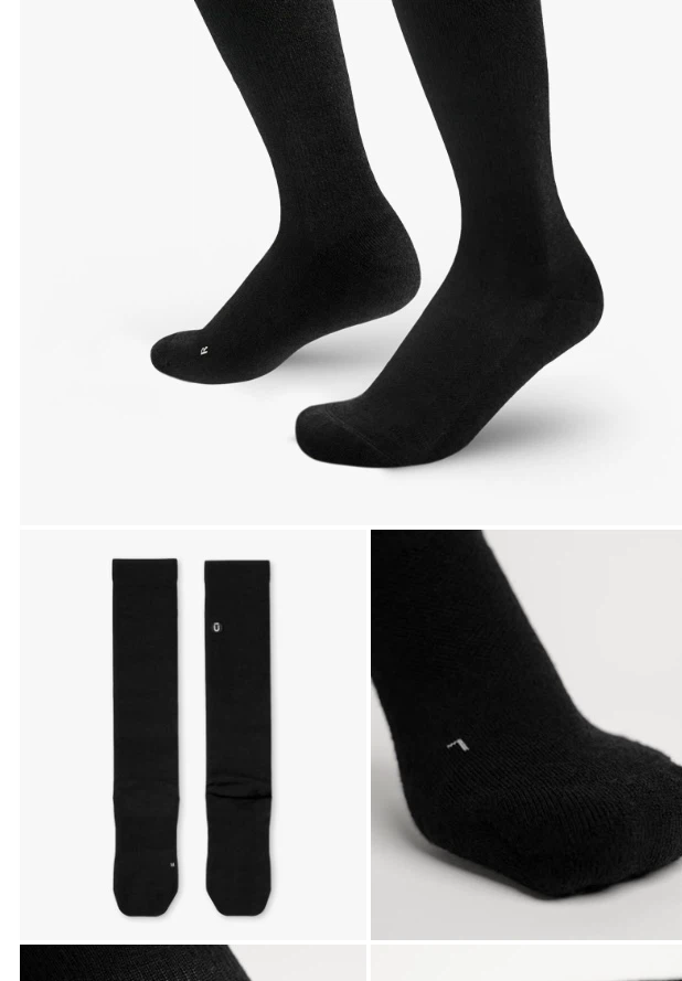 Flagship Black Merino Wool Knee High Compression Socks