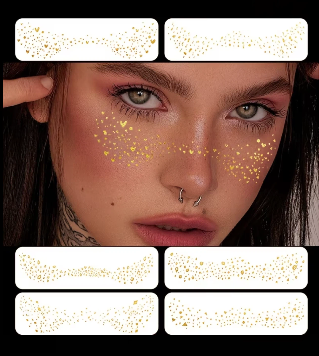 Assorted Face Freckle Temporary Tattoos