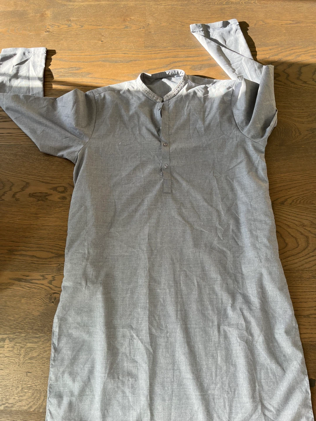 Mens Grey Long Sleeve Kurta - photo 3