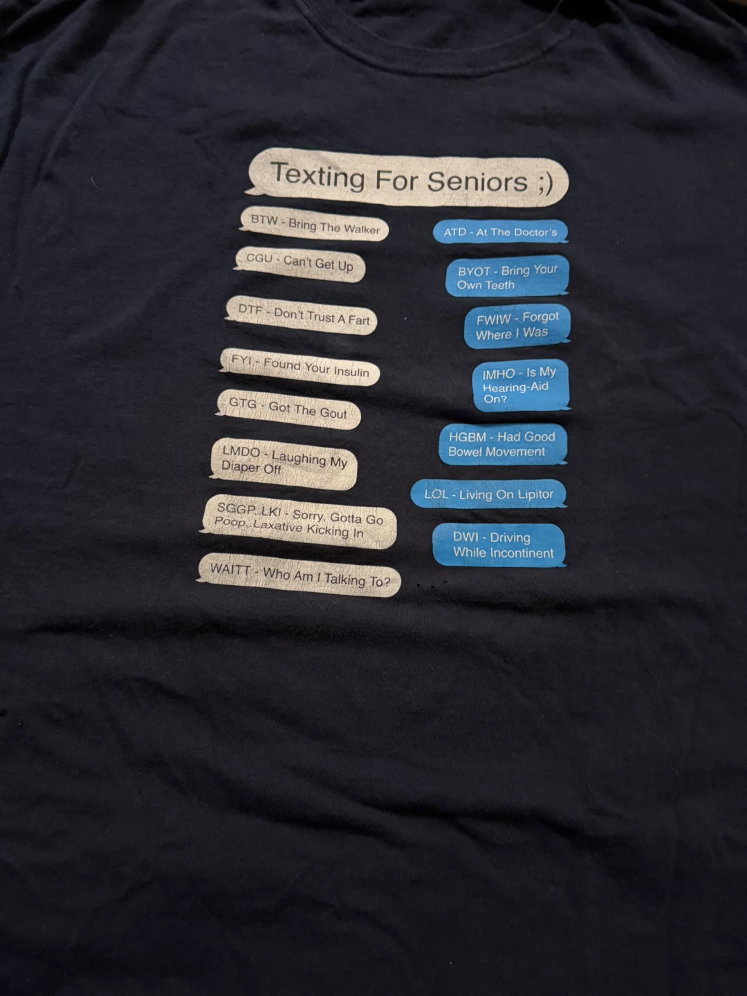 Texting For Seniors Graphic T-Shirt - photo 2