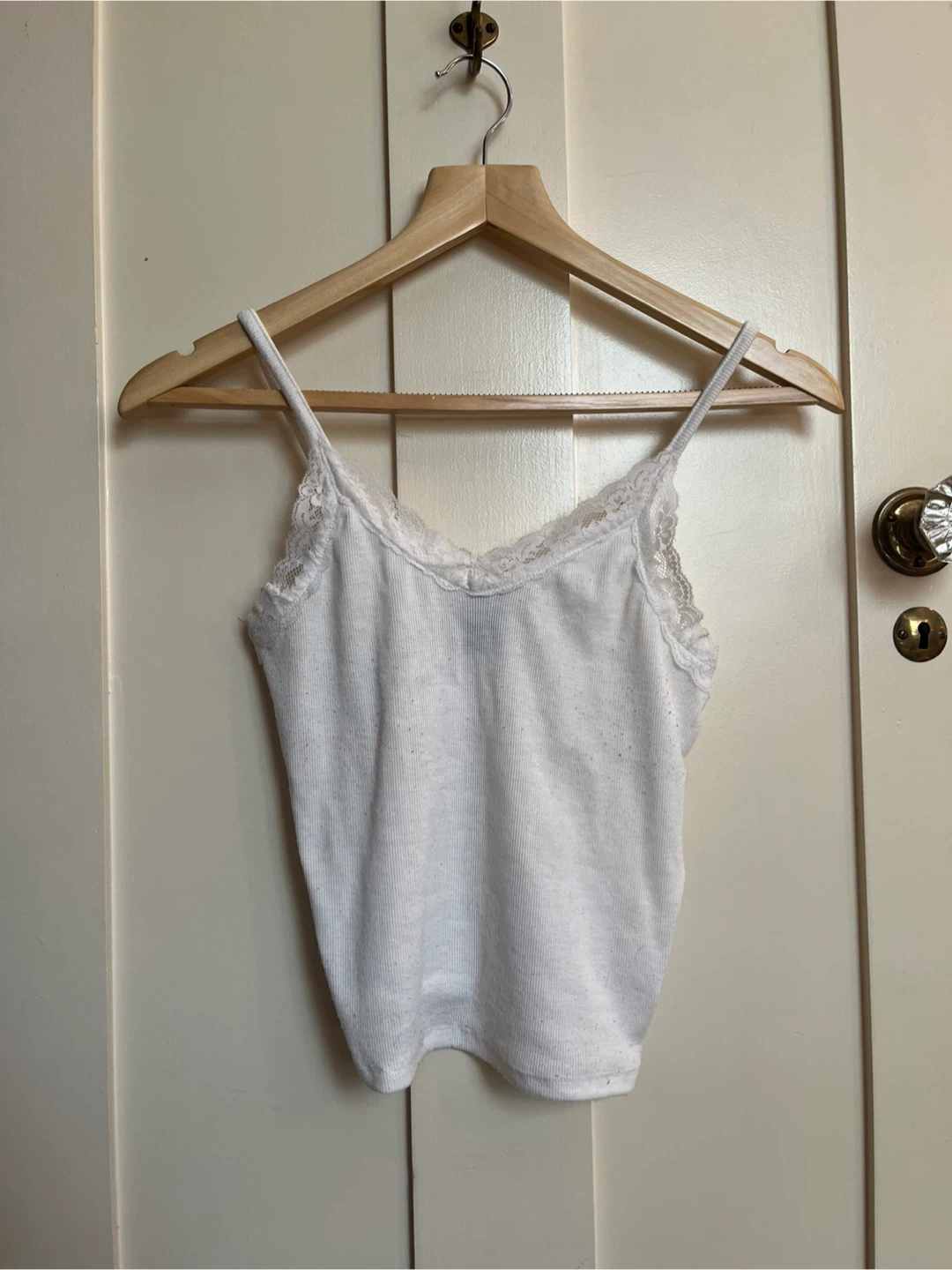 White lace trim camisole