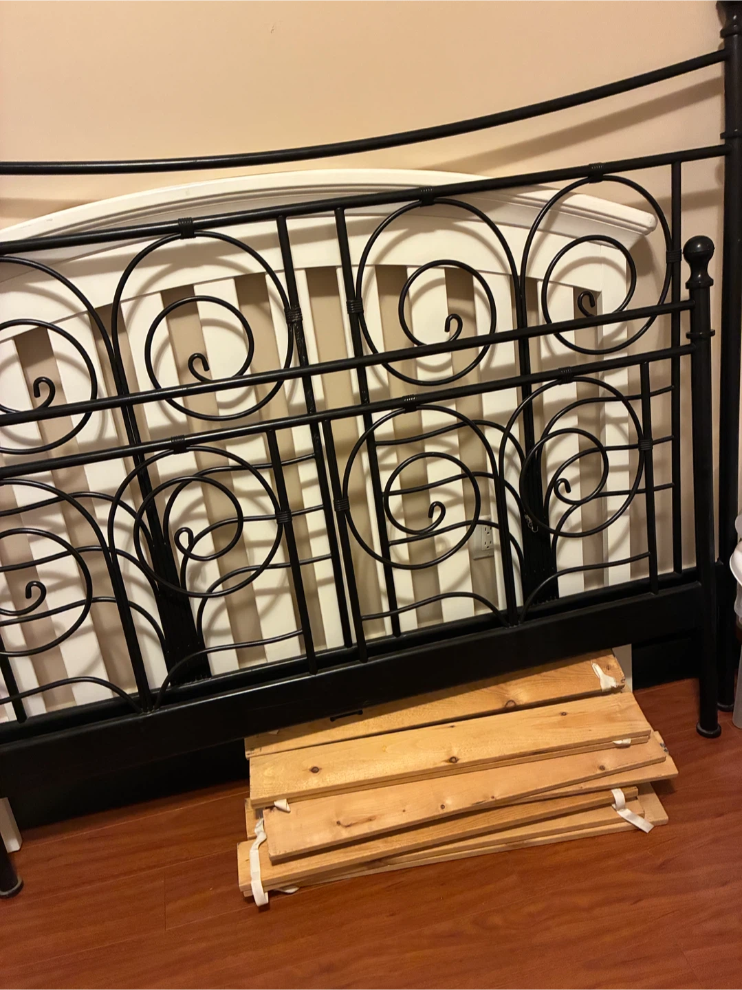 black metal bed frame (queen bed sized) - photo 5