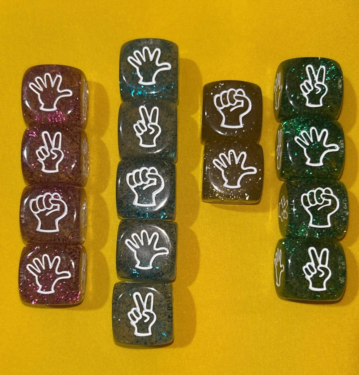 Rock Paper Scissors Glitter Dice Set - photo 2