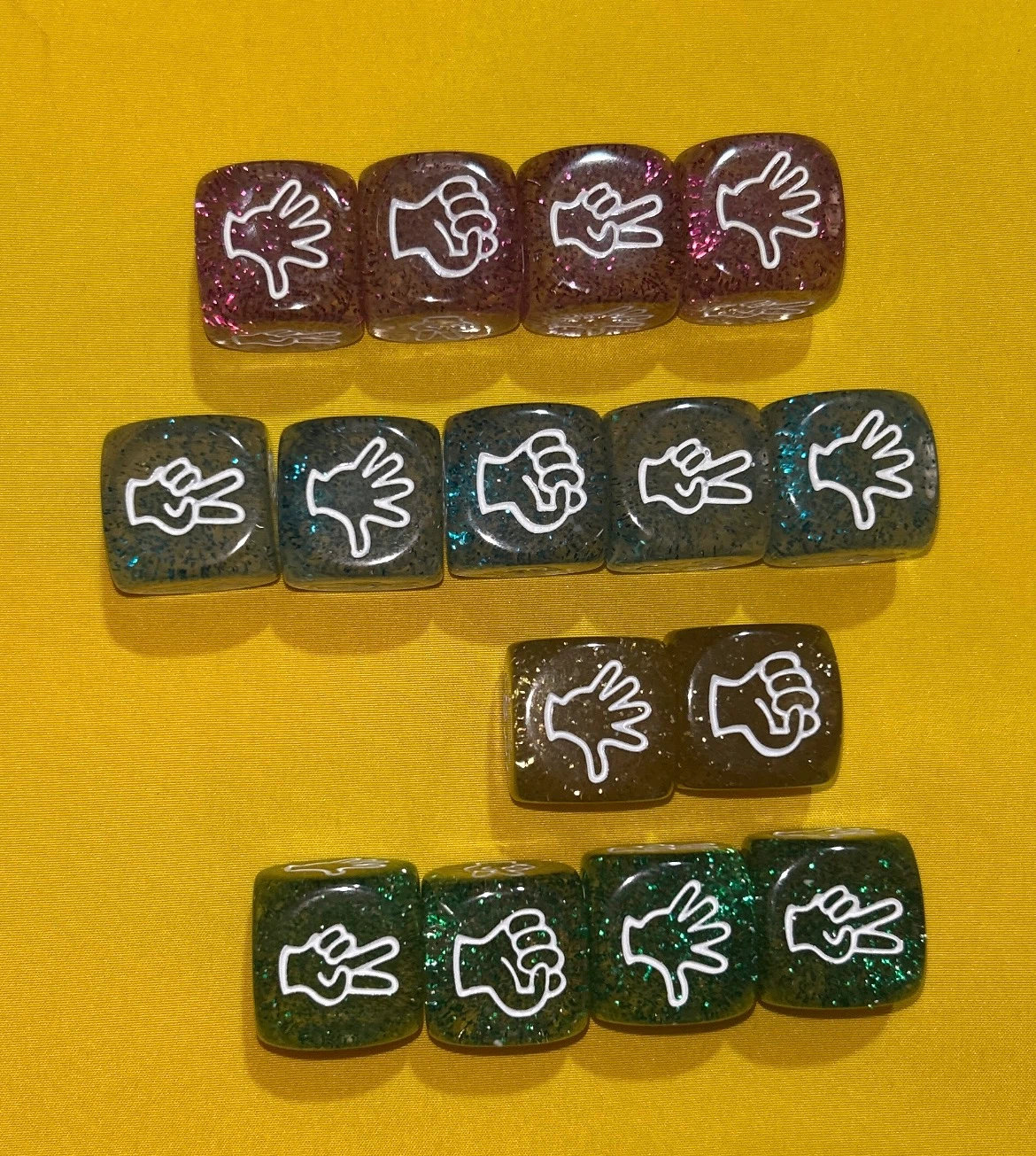 Rock Paper Scissors Glitter Dice Set - photo 3
