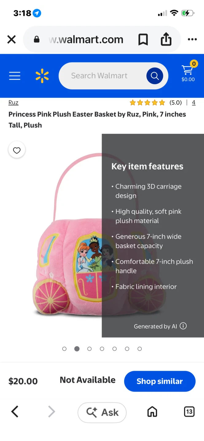 Disney Princess Plush Treat Basket - photo 3