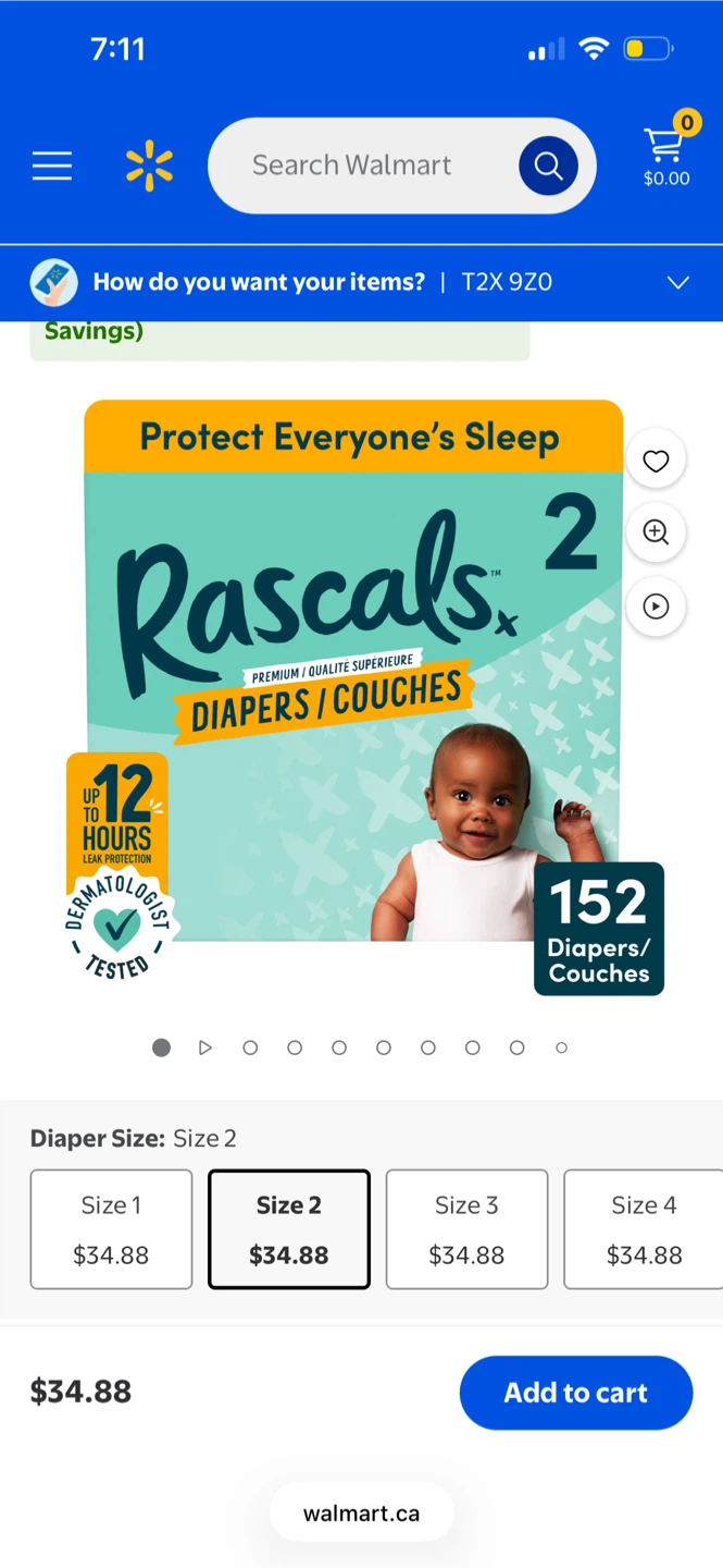 Rascals Size 2 Diapers (152 Count)