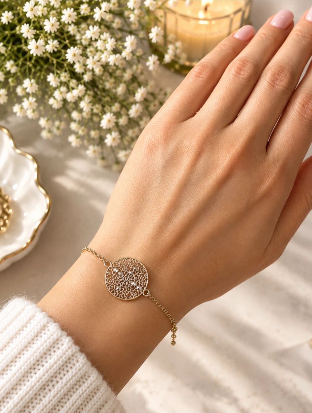 Circle Motif Bracelet (6 stones) - photo 2