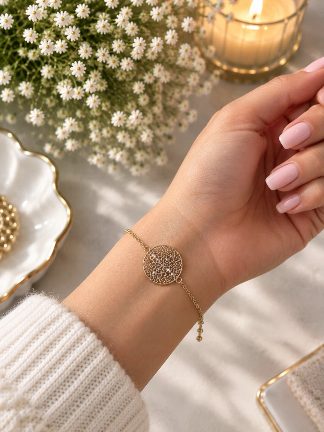 Circle Motif Bracelet (6 stones) - photo 4
