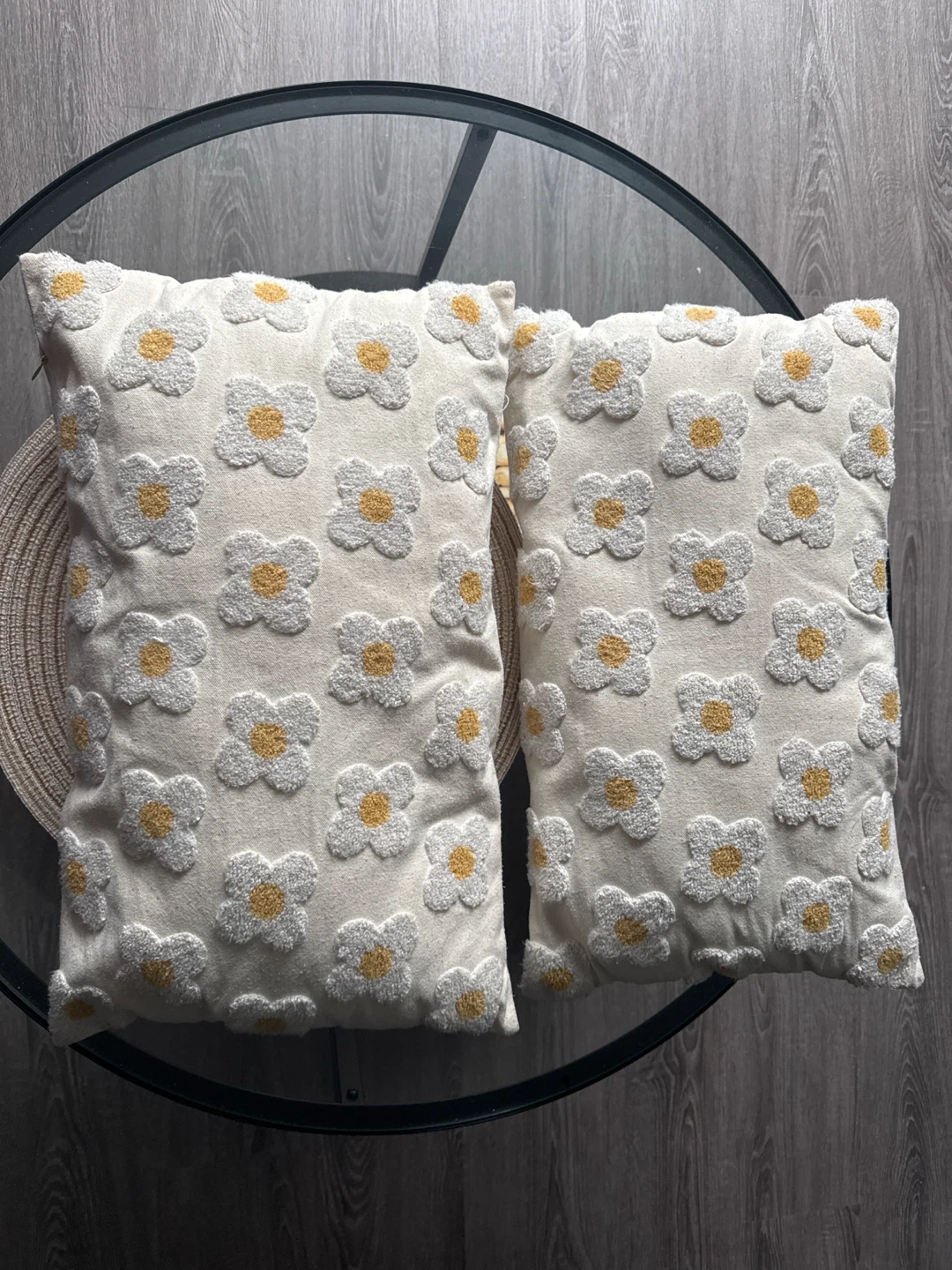 Set of Two Floral Throw Cushions