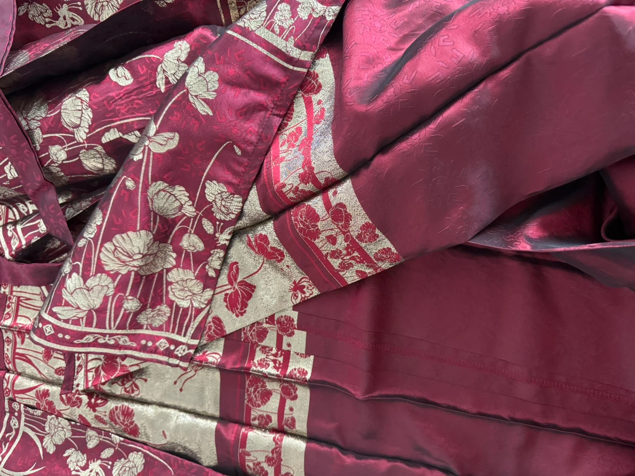 Burgundy and Gold Hanbok Skirt - photo 5