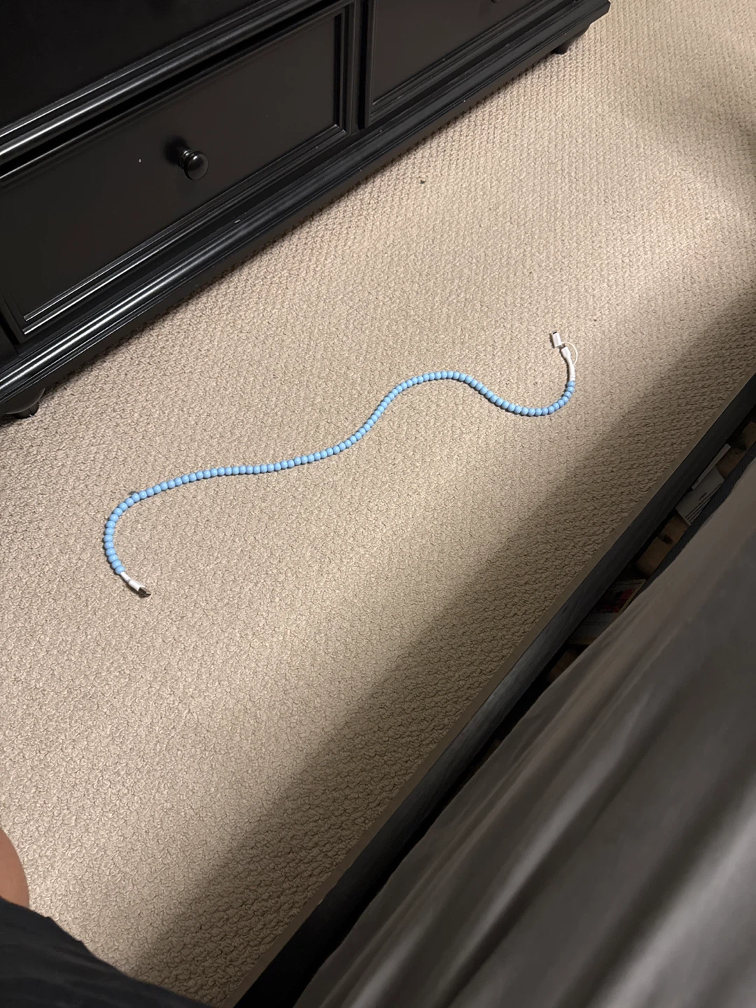Light Blue Beaded Charging Cable
