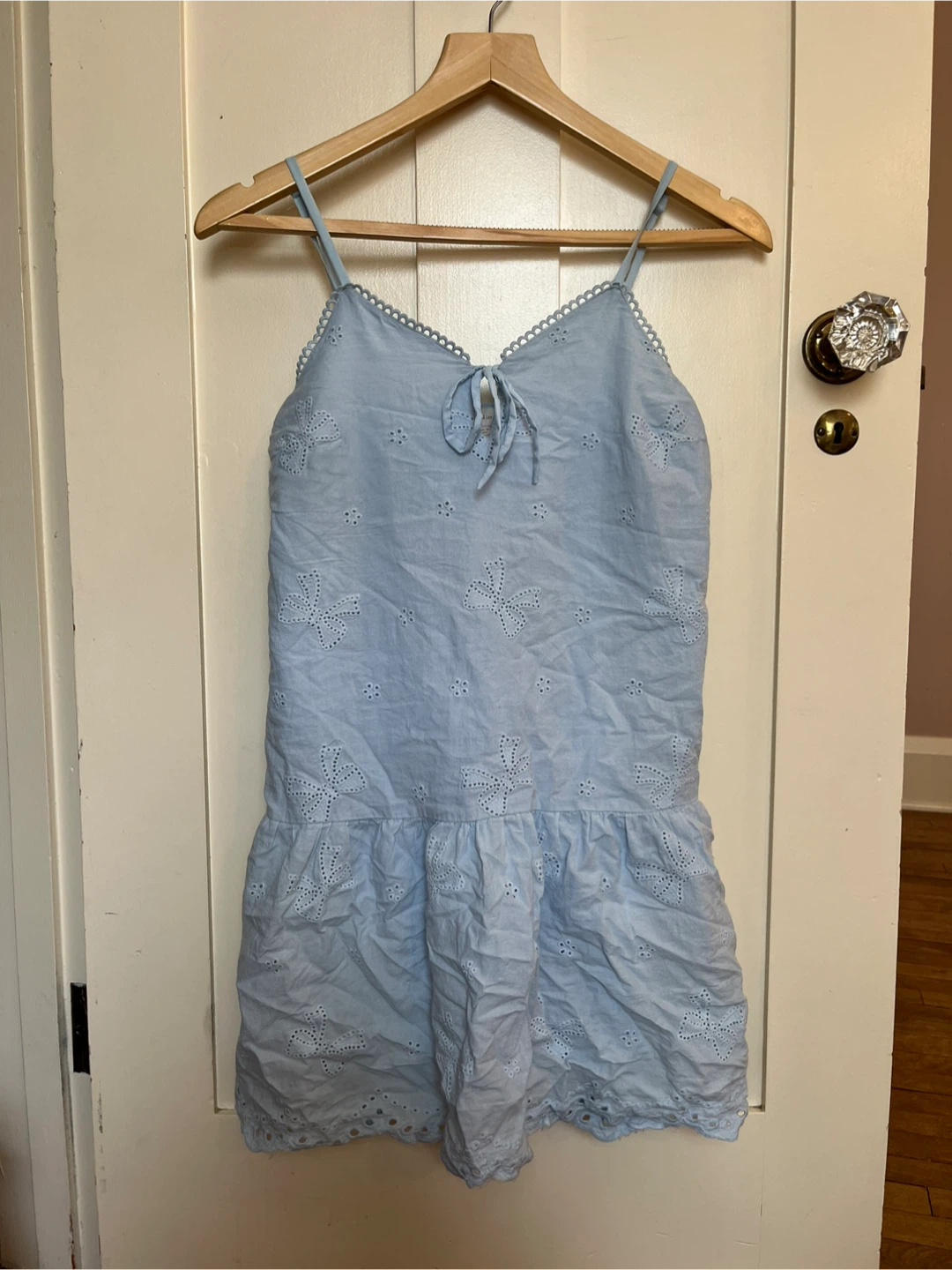 Light Blue Eyelet Embroidered Dress