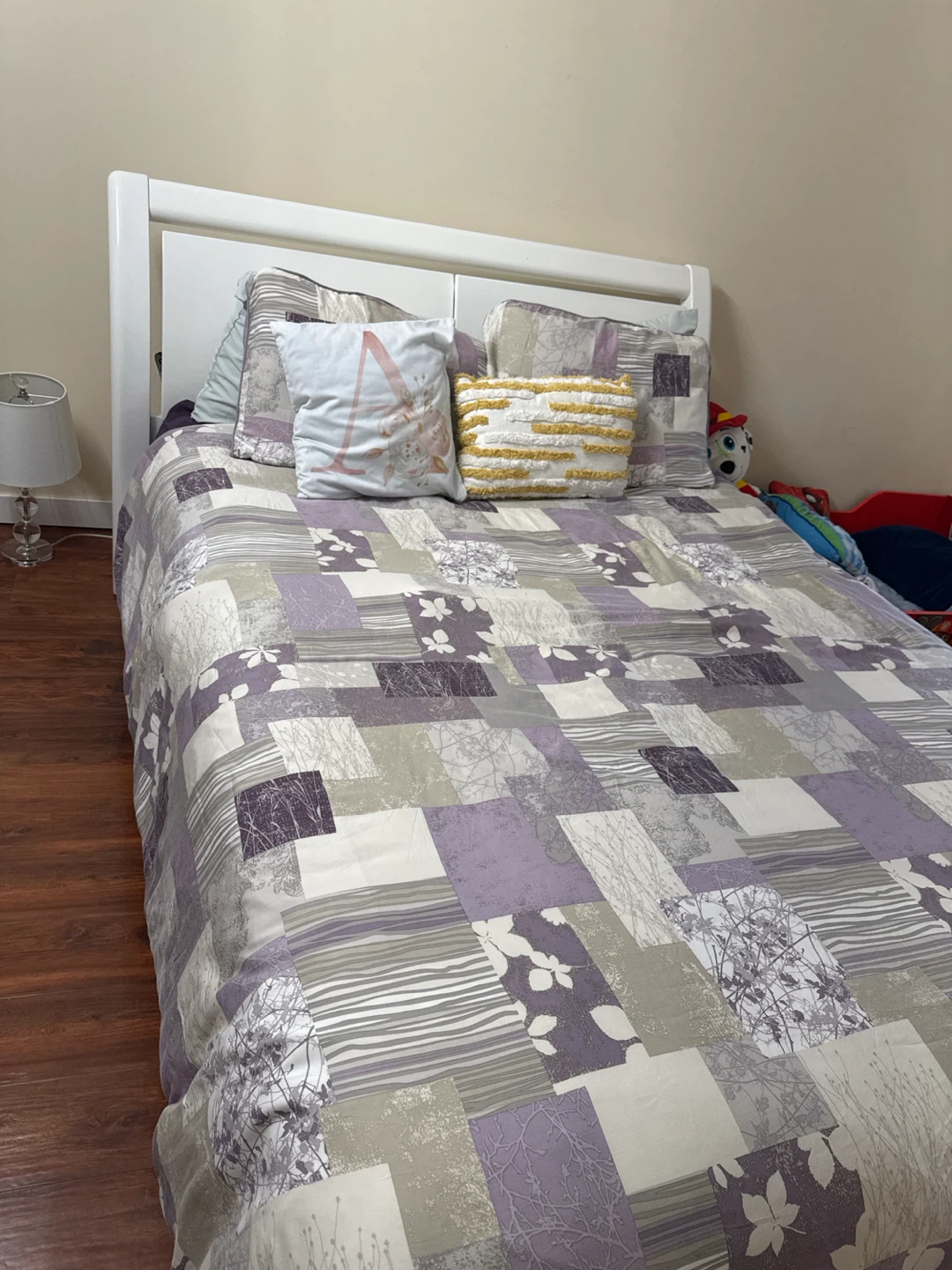White storage headboard