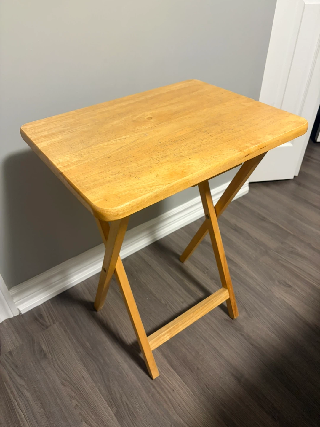 Set of 2 Wooden Folding Side Tables - photo 2