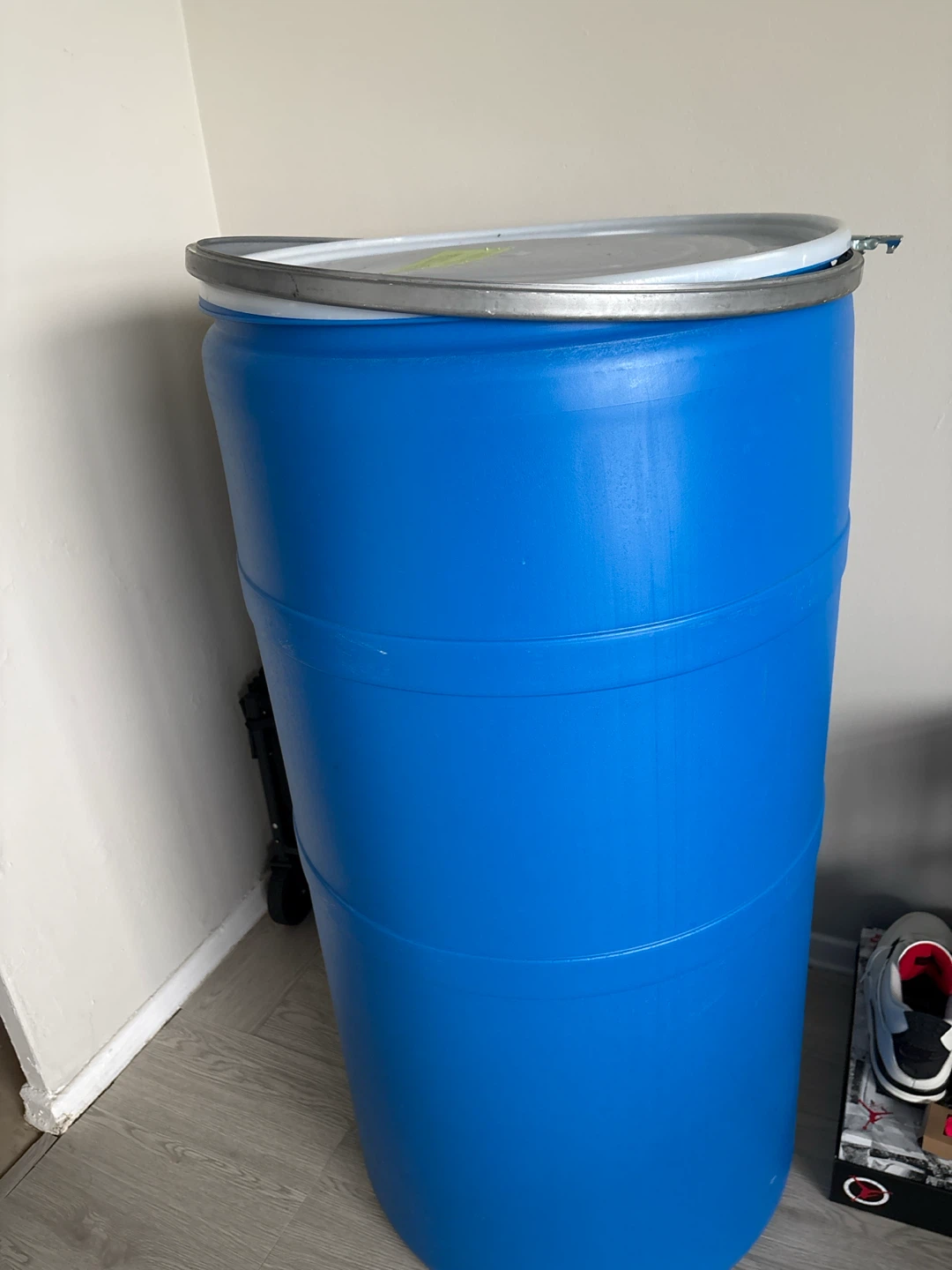 Blue Plastic Storage Barrel