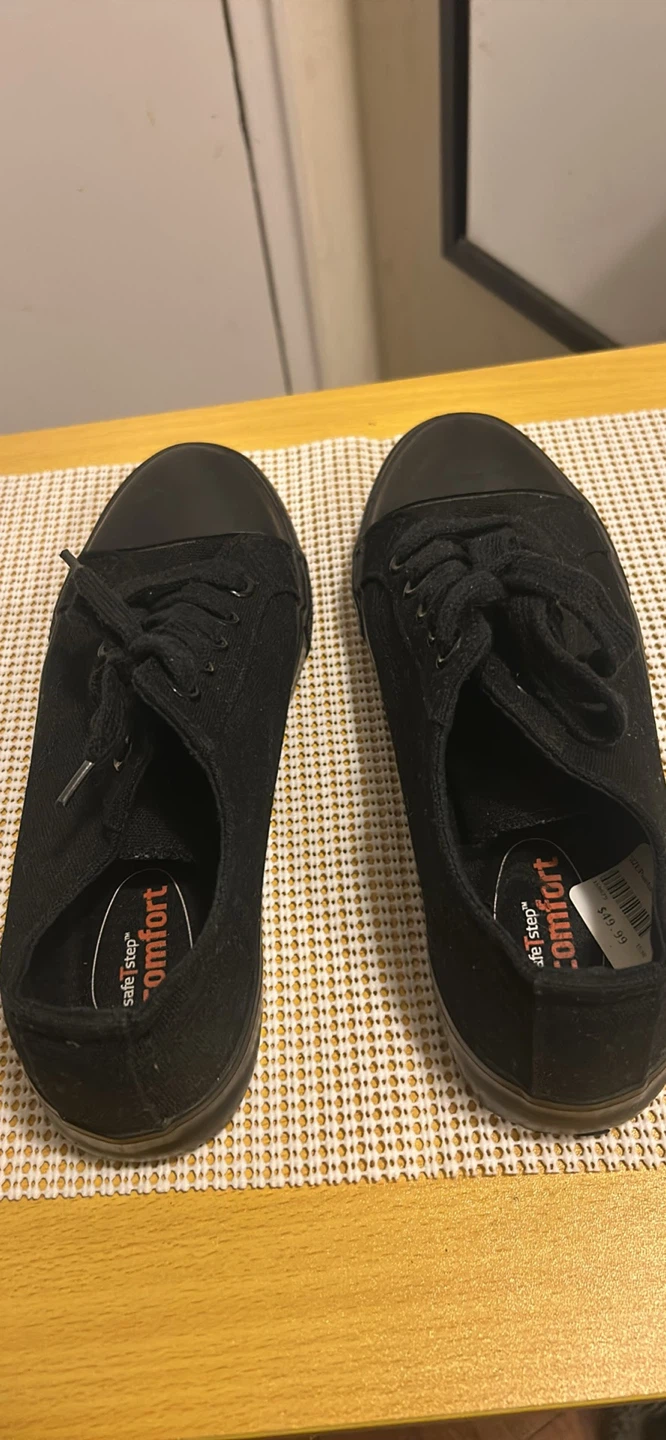 SafeTstep black non-slip shoes size 7 1/2 - photo 3