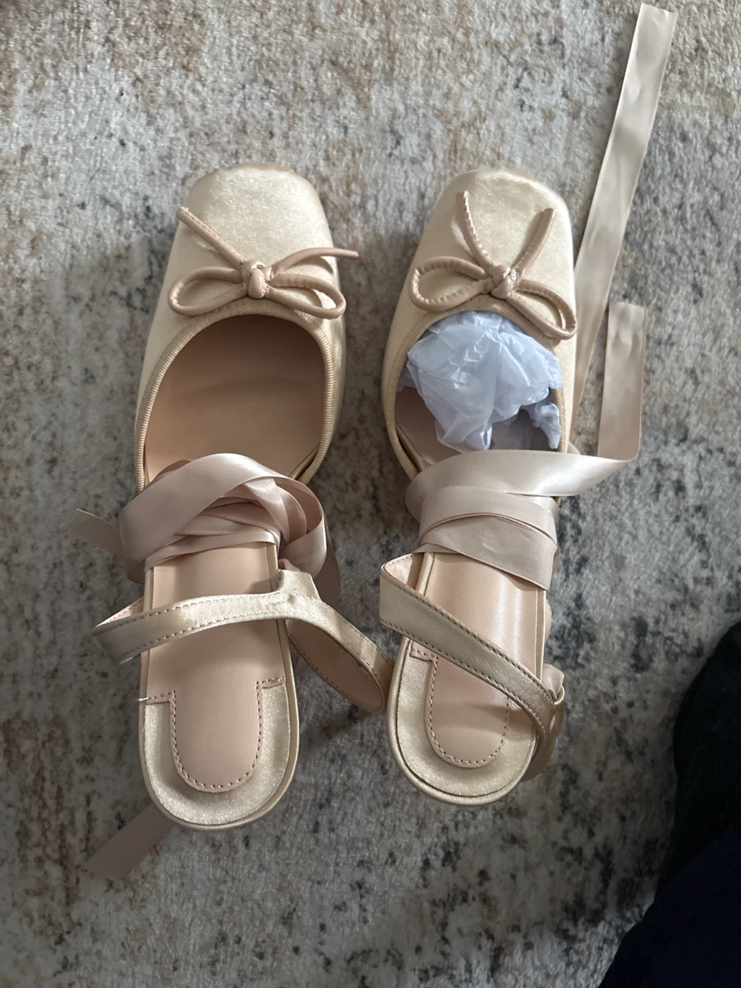Cream Satin Ribbon Lace-Up Heels