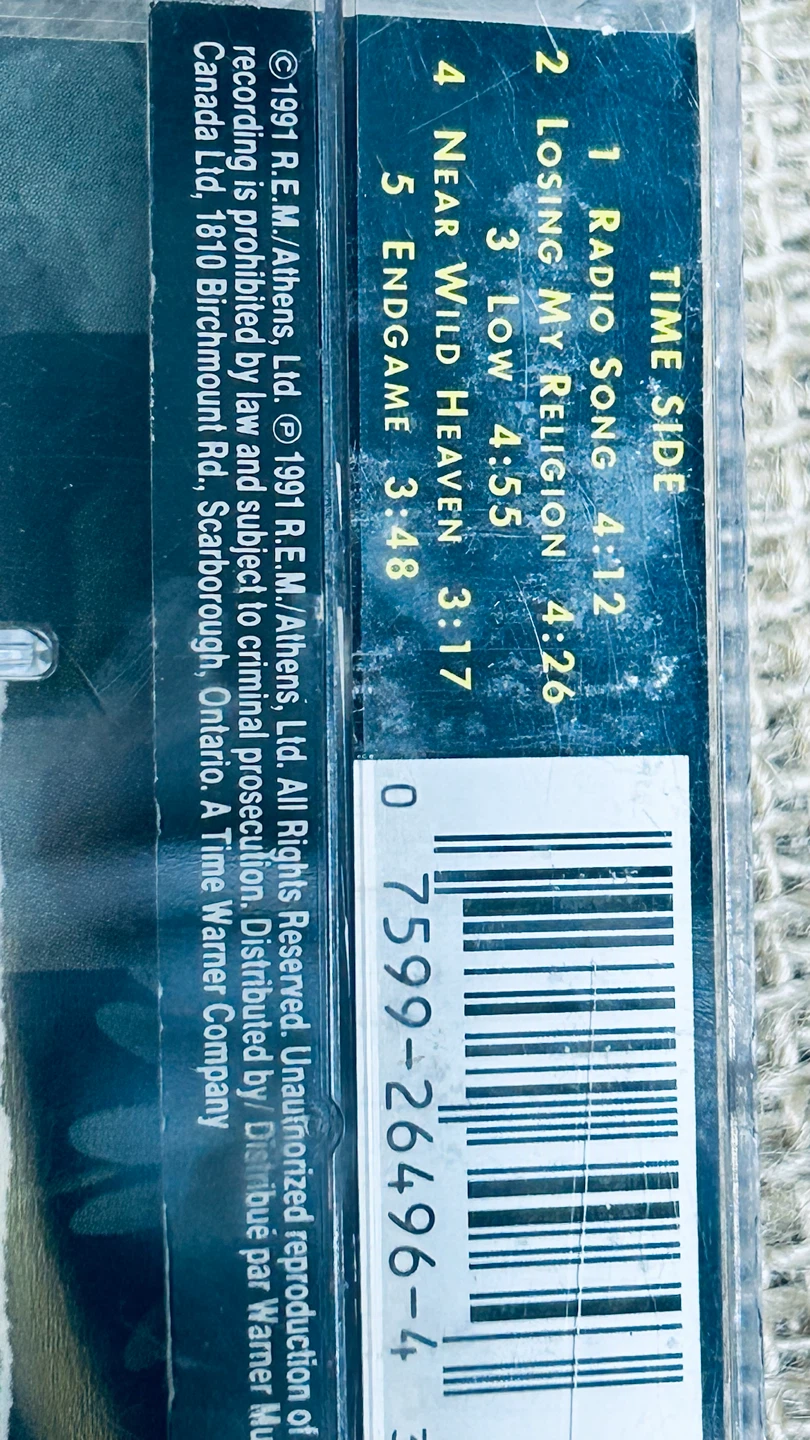 Vintage R.E.M. – Out of Time Cassette Tape 1991 – Tested - photo 3