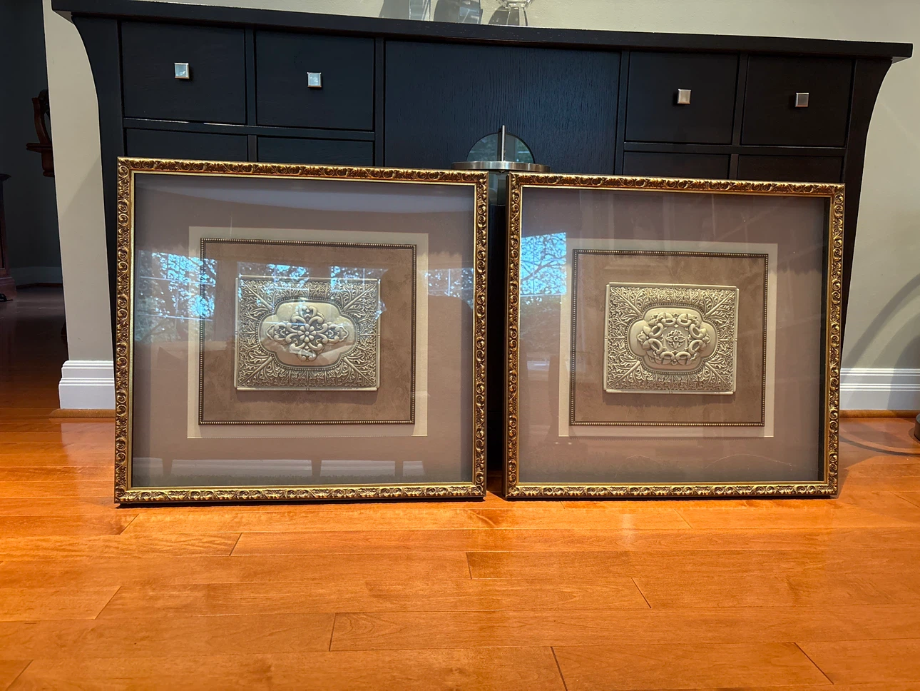 Set of Two Ornate Framed Wall Art Pieces