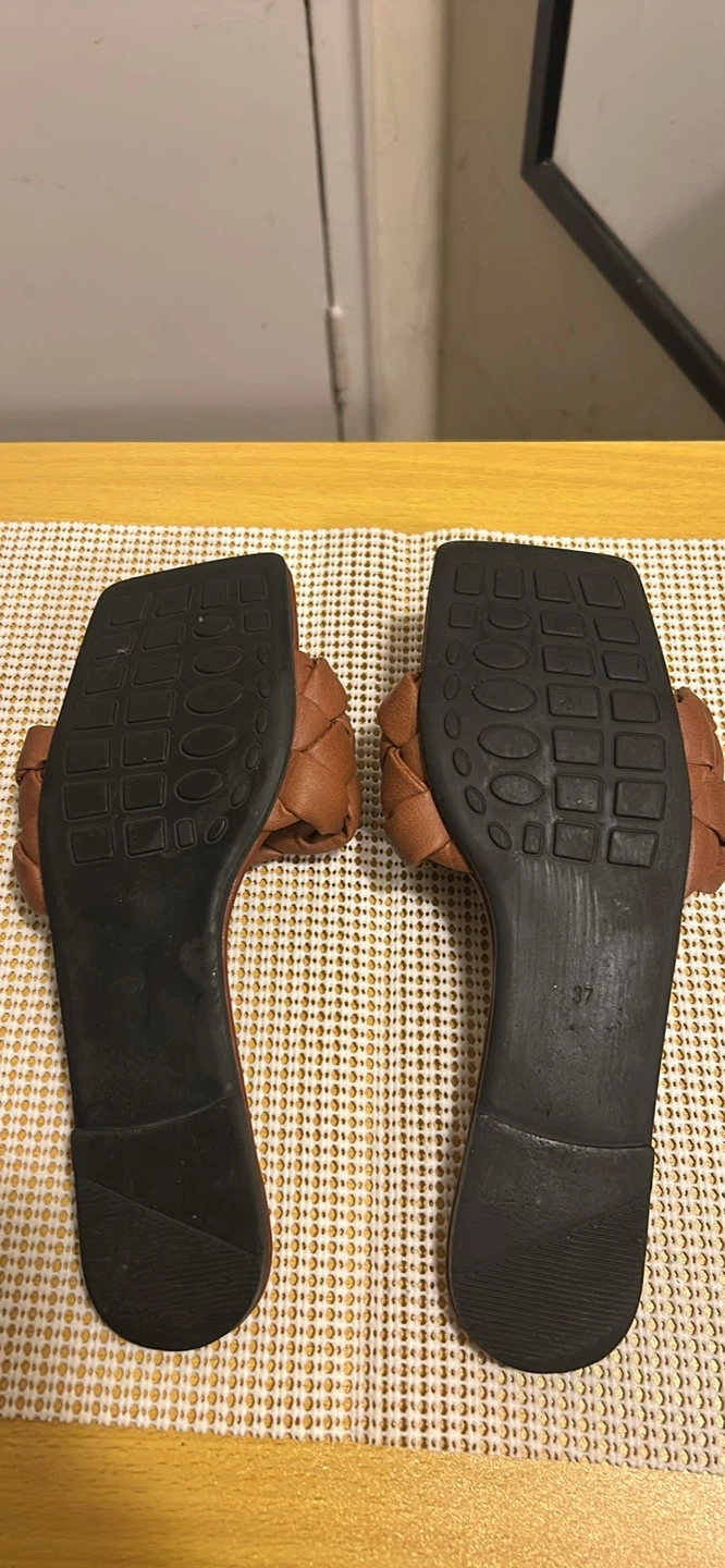 Brown Braided Slide Sandals Size 37 - photo 3