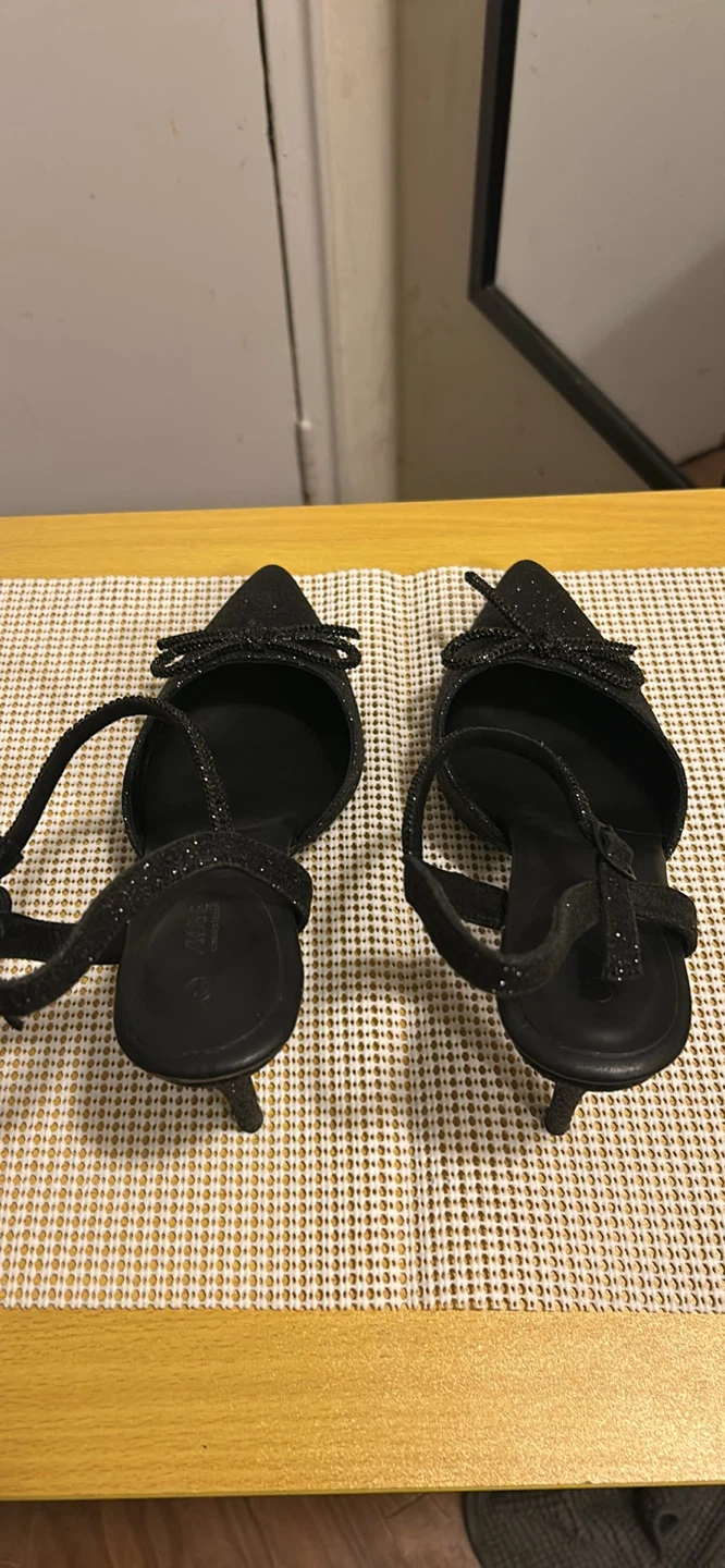 Ardene Black Glitter Heeled Sandals - photo 2