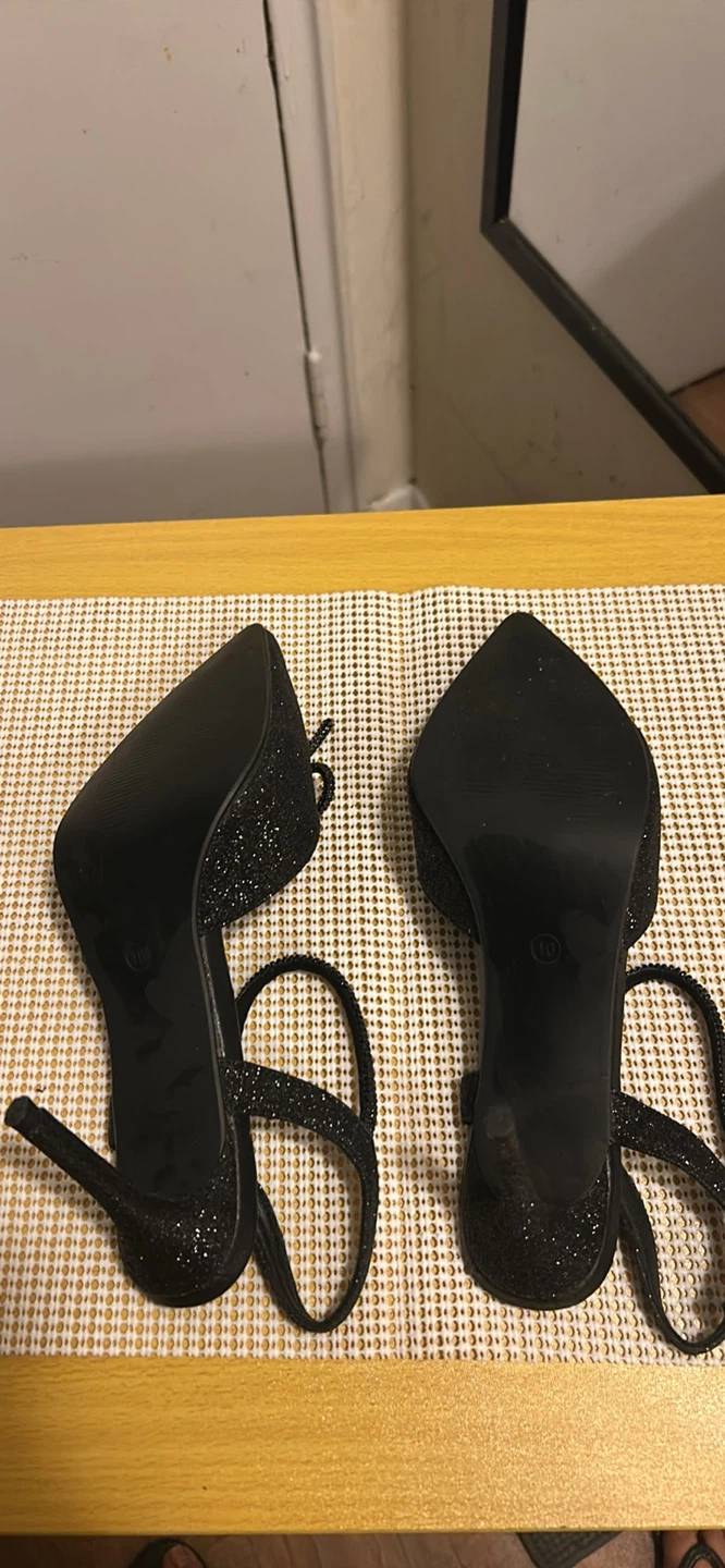 Ardene Black Glitter Heeled Sandals - photo 3