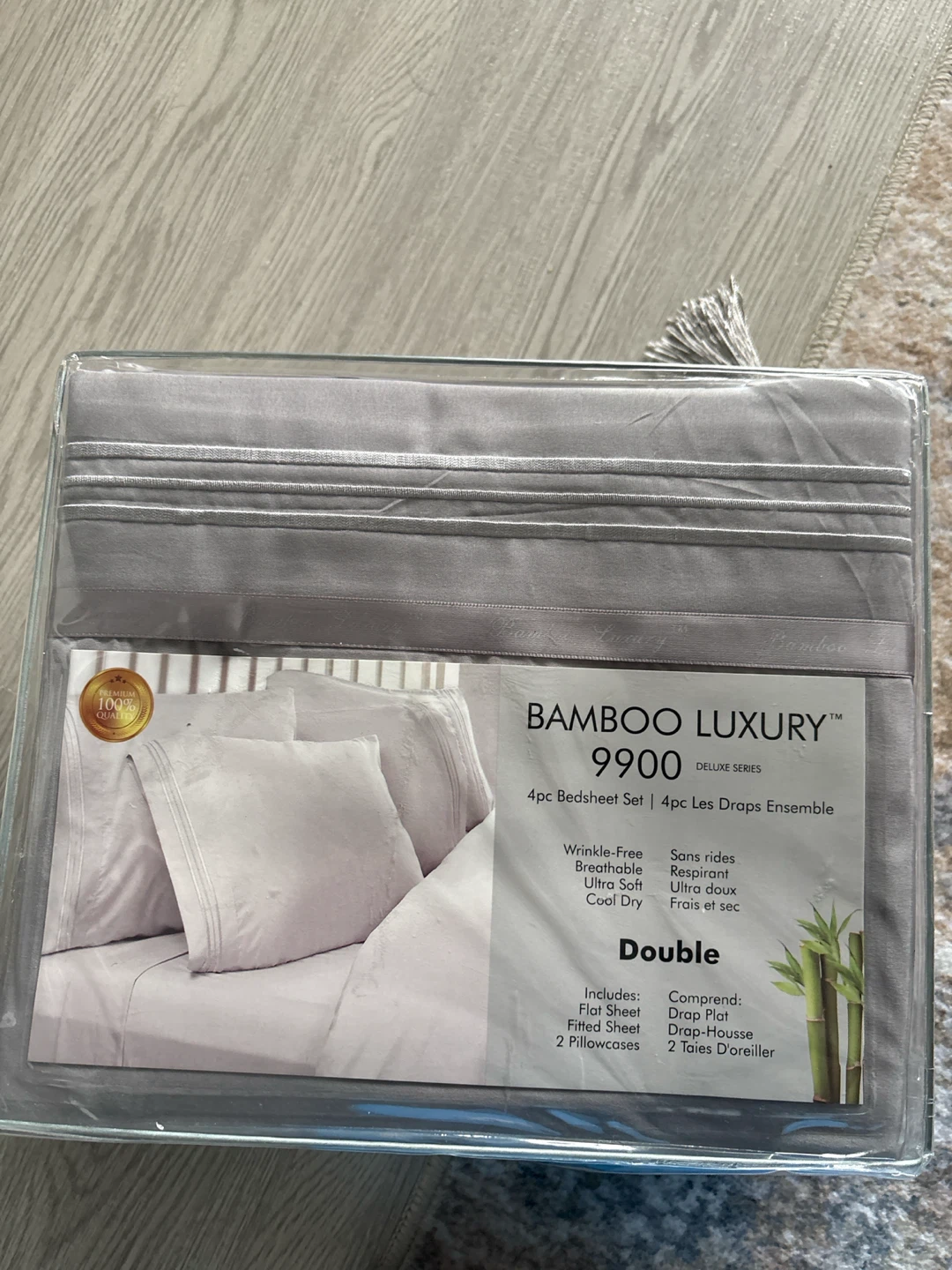 Bamboo Luxury 9900 Double 4pc Bedsheet Set