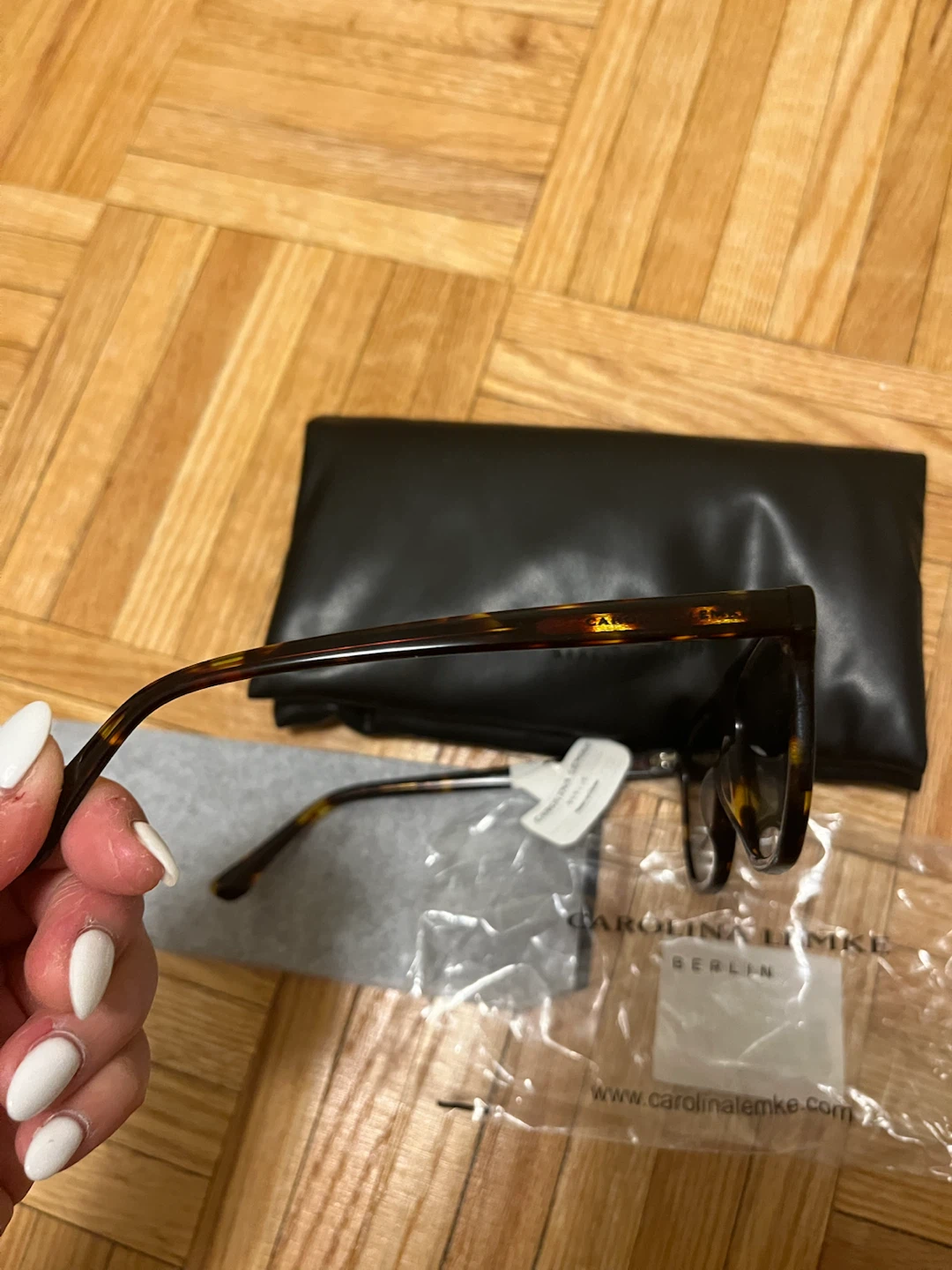 Carolina Lemke Tortoiseshell Square Sunglasses NWT w/ Case - photo 3
