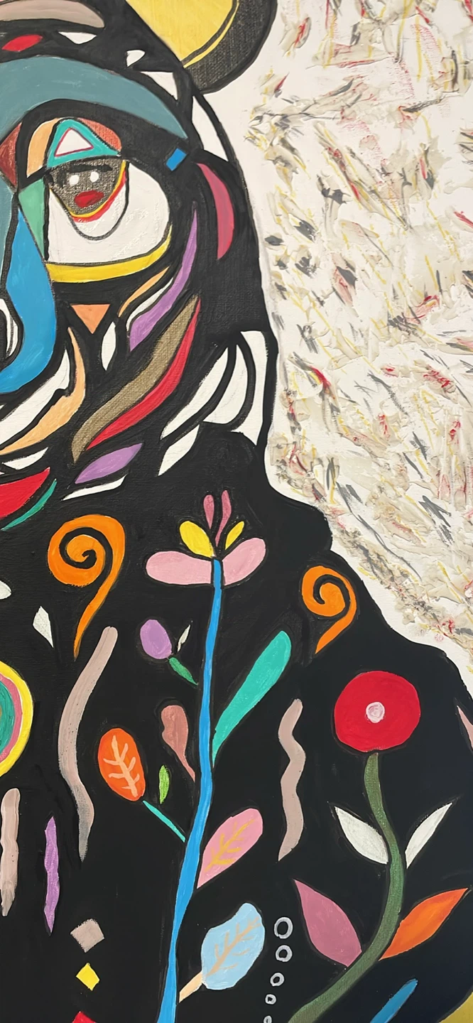 Vibrant Abstract Bear Painting - photo 2
