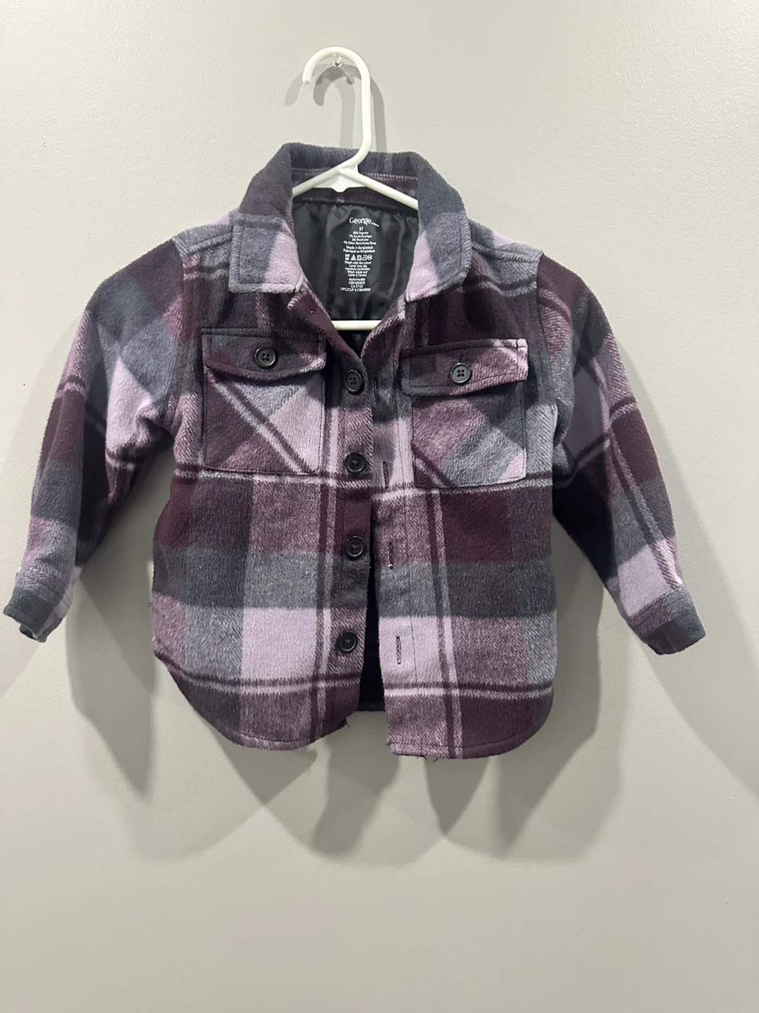 George Kids Plaid Shacket, Size 5T
